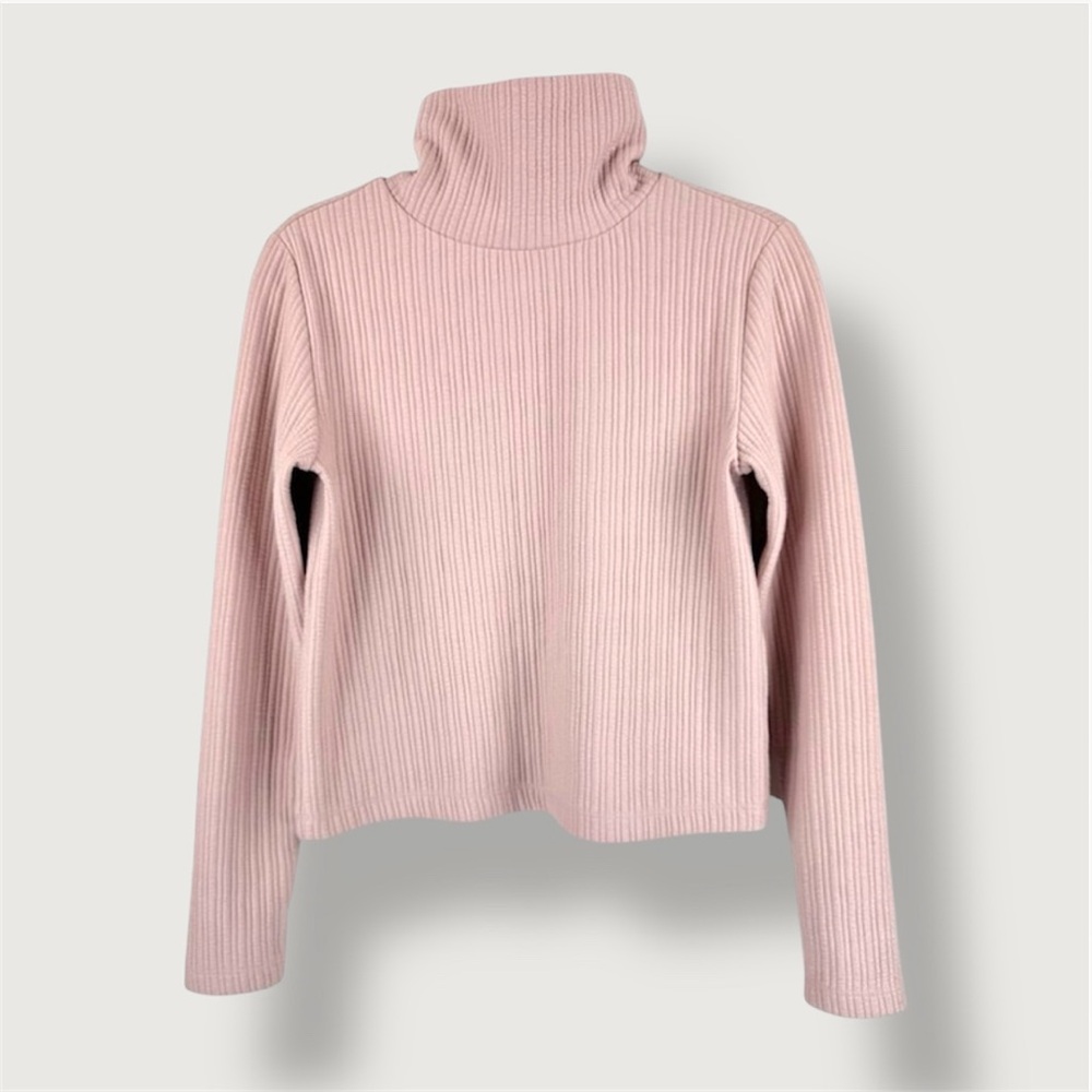 Babaton | S | Ribbed Funnel Neck Sweater | Pink | Minimalist | Classic | Casual